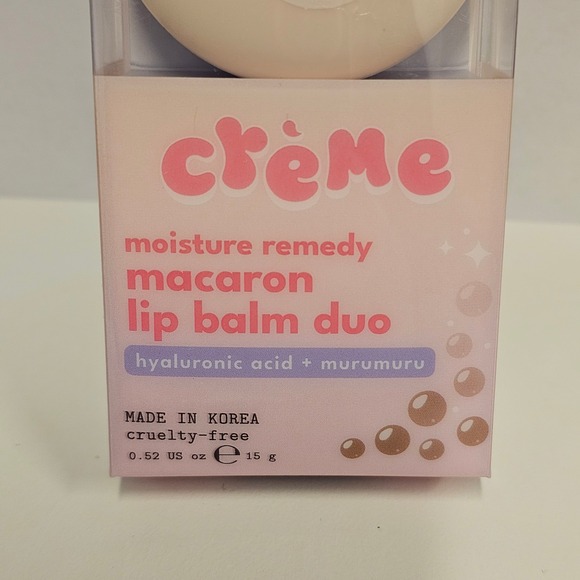 NEW Creme Moisture Remedy Macaron Lip Balm Duo Strawberry Milk Brown Sugar Boba - Picture 2 of 6